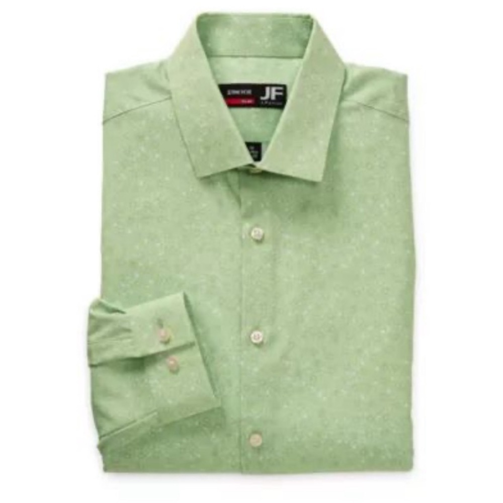 NEW - JFerrar 360 Stretch Performance Floral Mens Slim Fit Fabric LS Dress Shirt